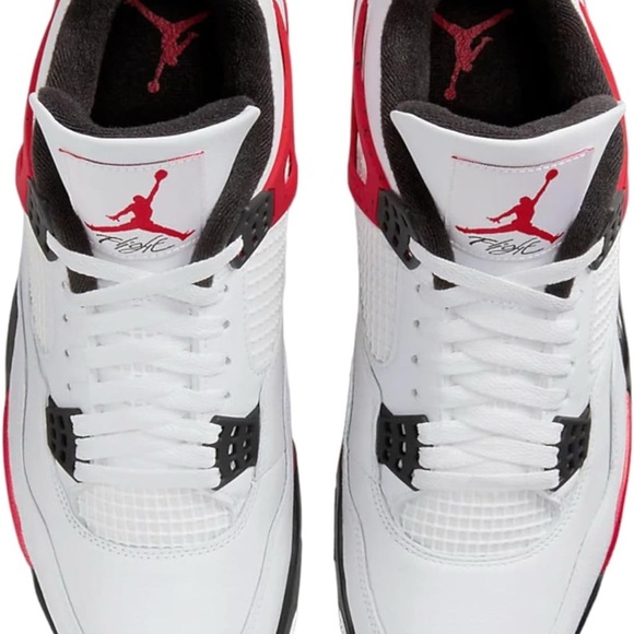 White and Red Air Jordan Sneakers - Picture 1 of 5